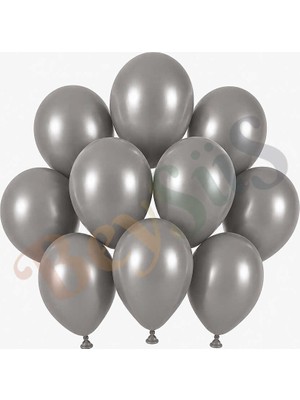 BeySüS Duman Renk Lateks Retro Balon (13 cm) - 10 Adet