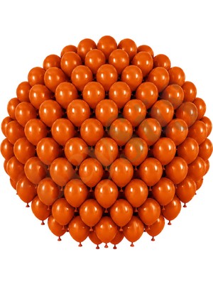 BeySüS Yanık Turuncu Renk Lateks Retro Balon (30 Cm) - 100 Adet