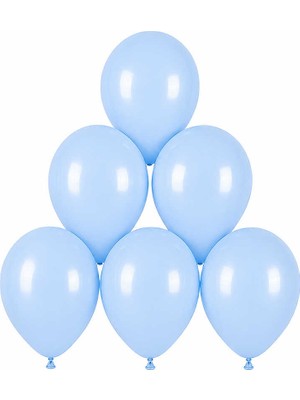 BeySüS Mavi Renk Lateks Makaron Balon (30 Cm) - 6 Adet