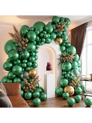 BeySüS Yeşil Renk Lateks Metalik Balon (30 cm) - 100 Adet