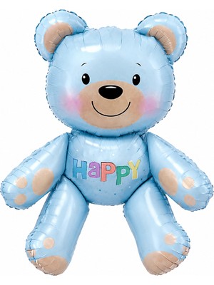BeySüS Happy Mavi Ayıcık Folyo Balon