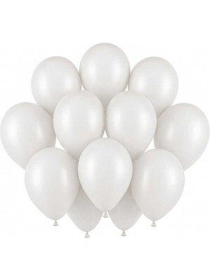 BeySüS Beyaz Renk Lateks Pastel Balon (30 cm) - 12 Adet