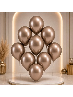 BeySüS Truffle Renk Lateks Krom Balon (30 Cm) - 6 Adet