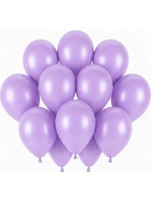 BeySüS Lila Renk Lateks Pastel Balon (30 Cm) - 12 Adet