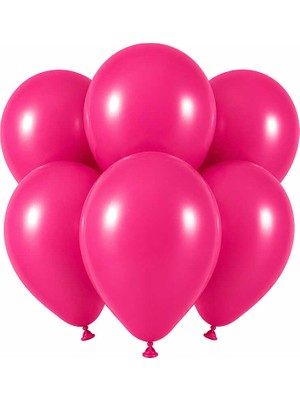 BeySüS Fuşya Renk Lateks Pastel Balon (30 Cm) - 6 Adet
