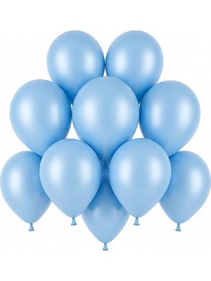 BeySüS Bebek Mavi Renk Lateks Pastel Balon (13 cm) - 10 Adet