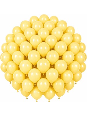 BeySüS Sarı Renk Lateks Makaron Balon (30 Cm) - 50 Adet