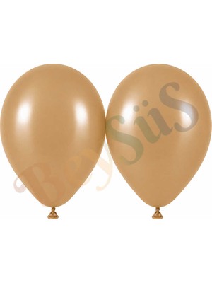 BeySüS Çöl Kumu Renk Lateks Retro Balon (50 Cm) - 2 Adet