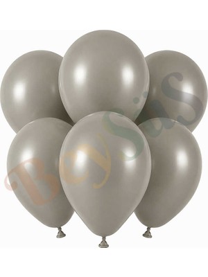 BeySüS Taş Renk Lateks Retro Balon (30 cm) - 6 Adet