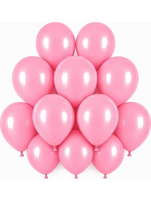 BeySüS Pembe Renk Lateks makaron Balon (30 cm) - 12 Adet