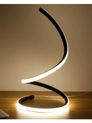 UltraMint 50CM Antrasit LED Masa Lambası, Sıcak Sarı Işık, Modern Tasarım