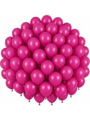 BeySüS Fuşya Renk Lateks Pastel Balon (30 cm) - 50 Adet