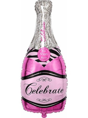 BeySüS Şampanya Şise Celebrate Pembe Folyo Balon