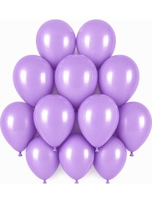BeySüS Lila Renk Lateks Makaron Balon (30 Cm) - 12 Adet