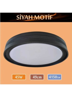 UltraMint Şık Siyah Çaplı 45W Sıva Üstü LED Panel Avize