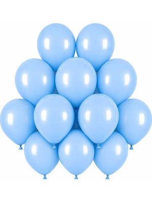 BeySüS Mavi Renk Lateks Makaron Balon (30 Cm) - 12 Adet