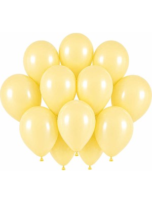 BeySüS Fil Dişi Renk Lateks Pastel Balon (30 Cm) - 12 Adet