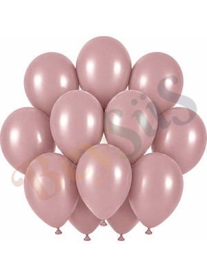 BeySüS Toz Pembe Renk Lateks Retro Balon (30 Cm) - 12 Adet