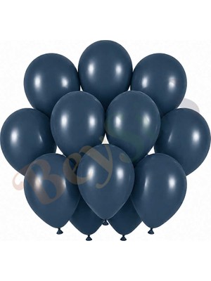 BeySüS Fırtına Mavisi Renk Lateks Retro Balon (30 Cm) - 12 Adet