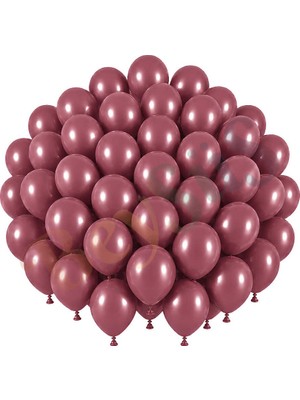 BeySüS Rosewood Renk Lateks Retro Balon (30 cm) - 50 Adet