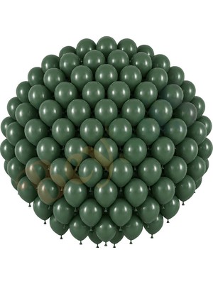 BeySüS Kış Yeşili Renk Lateks Retro Balon (30 Cm) - 100 Adet