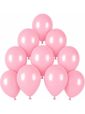 BeySüS Pembe Renk Lateks Makaron Balon (15 Cm) - 10 Adet