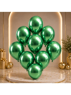 BeySüS Yeşil Renk Lateks Krom Balon (45 Cm) - 2 Adet