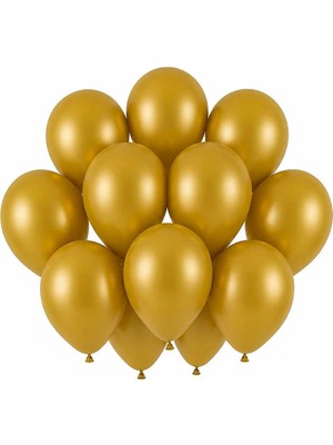 BeySüS Altın Renk Lateks Pastel Balon (30 cm) - 12 Adet