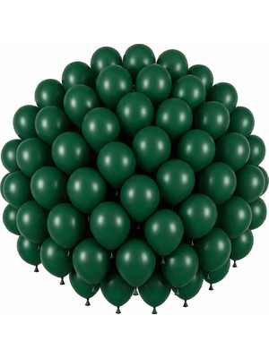 BeySüS Koyu Yeşil Renk Lateks Pastel Balon (30 Cm) - 50 Adet