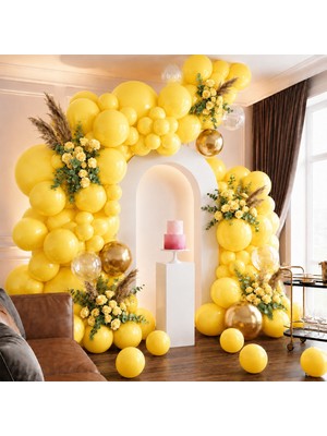 BeySüS Sarı Renk Lateks Metalik Balon (30 Cm) - 100 Adet