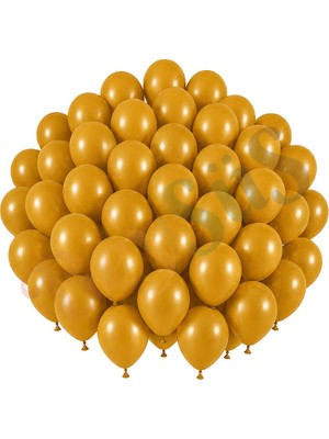 BeySüS Zerdeçal Renk Lateks Retro Balon (30 Cm) - 50 Adet