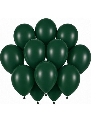 BeySüS Koyu Yeşil Renk Lateks Pastel Balon (30 Cm) - 12 Adet