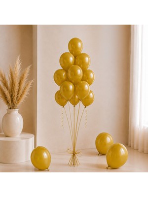 BeySüS Altın Renk Lateks Pastel Balon (30 Cm) - 100 Adet