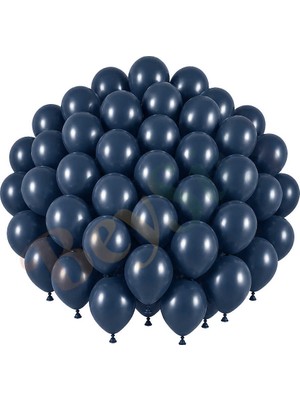 BeySüS Fırtına Mavisi Renk Lateks Retro Balon (30 cm) - 50 Adet