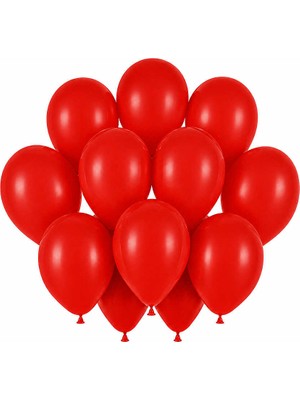 BeySüS Kırmızı Renk Lateks Pastel Balon (30 Cm) - 12 Adet