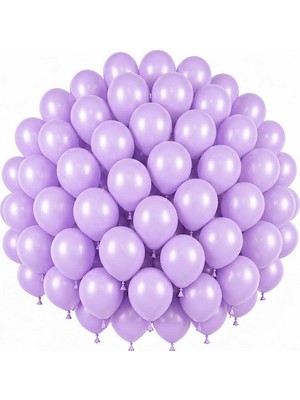 BeySüS Lila Renk Lateks Pastel Balon (30 Cm) - 50 Adet