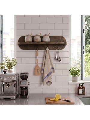 Yurupa Novion 60 cm Mutfak Düzenleyici Duvar Rafı 3 Askılı Patara Bronz Nov1-Pb