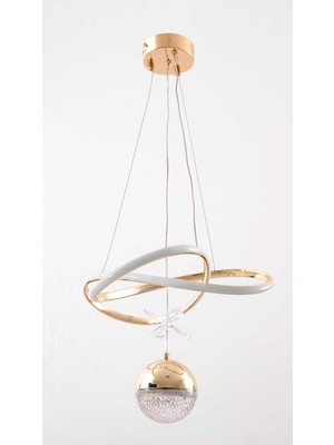 UltraMint Mini Kar Çiçeği Avize, Gold ve Renkli Ledli Modern Tasarım