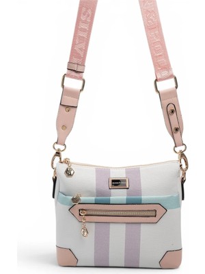 Silver & Polo Silver Polo Lila - Pembe Ekose Kadın Çapraz Çanta SP1110