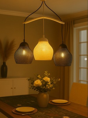 UltraMint Modern 3’lü LED Avize Seti, Mutfak, Yatak Odası ve Salon Için Şık Tasarım