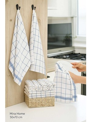 EstoreBox 10 Lu Lüks Bulaşık Kurulama Bezi Mutfak Peçetesi 50X70 cm Daily Beyaz