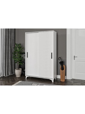 Afilli Liva MDF Sürgülü Portmanto 116 cm Genişlik 180 cm Yükseklik 40 cm Derinlik Klasik Tasarım