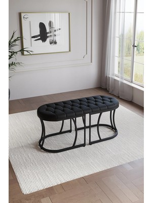By Orhan Güzel Selenit Lüks Puf Bench Bank 45*110