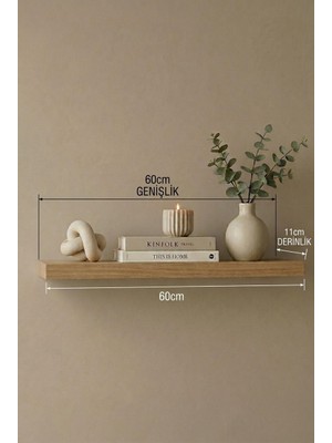 Yurupa Alpıne 60 cm Dekoratif Duvar Rafı Modern Minimalist Yüzer Raf Sepet Ale1-S
