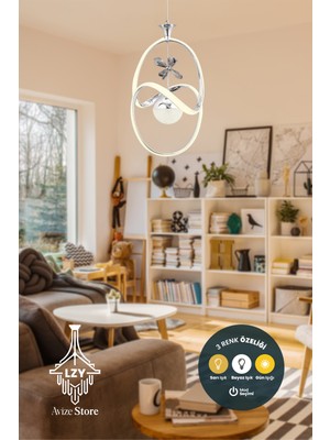 UltraMint Modern Çok Renkli Krom Sarkıt LED Avize, Salon Dekorasyonu Için Şık Seçenek