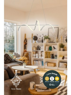 UltraMint Krom Modern LED Avize, Beyaz Işık, Salon, Mutfak, Oda, Yemek Masası Işıklandırması