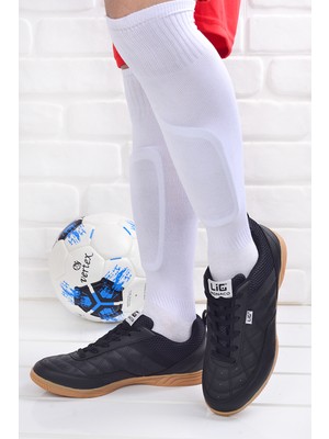 Lig Halı Saha Krampon Erkek Spor Ayakkabı Siyah Microfiber Malzeme ile Yetişkin Kullanıcı İçin