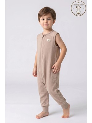 Cantoy Müslin Erkek Çocuk Uyku Tulumu 2 Katlı 0.5 Tog  - %100 Pamuk Nefes Alabilen Kumaş 3-11 Yaş
