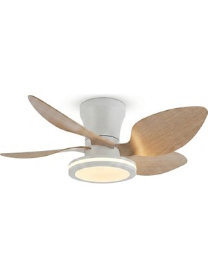 Vanti KCF310 30W LED Aydınlatmalı Dekoratif Plastik Tavan Vantilatörü - Açık Ahşap