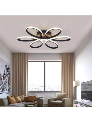 UltraMint Modern Siyah ve Beyaz LED Avize ile Şık Yatak Odası ve Salon Dekoru